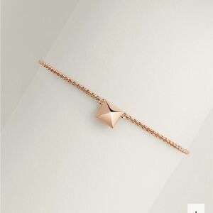 NIB Hermès Rose Gold Clou d’H Pyramid Charm Chain Bracelet small model